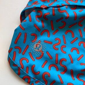 Lululemon Speed Short in Turquoise with Orange Squiggles *SW 2015